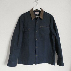 Wallace & Barnes Navy corduroy-collar duck canvas workshirt Size Medium